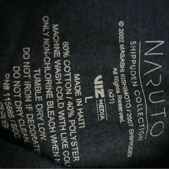 Naruto Shippuden Square Collegiate Charcoal Grey Graphic Anime Manga T-Shirt L - Picture 9 of 11